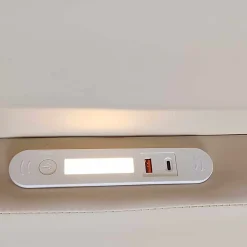 Okwish Lit avec rangement 90x200 cm - Lit enfant capitonné avec veilleuse et port USB - Similicuir + Métal - Sans matelas - Beige