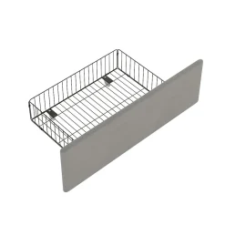 Okwish Lit avec rangement 140x200 cm - Lit rembourré avec tête de lit réglable et 4 tiroirs - Bois de pin + Velours - Sans matelas - Gris