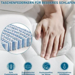 Okwish Lit avec rangement 160x200 cm - Lit double avec éclairage LED et USB - Bois massif + MDF - Sans Matelas - Chêne Sale
