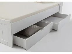 Vente-unique Lit avec rangements 140 x 190 cm - Blanc - MEDERICK