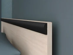 Vente-unique Lit avec rangements 140 x 190 cm - 2 tiroirs et 1 niche - Coloris : Naturel + Sommier - PABLO