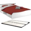 Vente-unique Lit avec rangements 140 x 190 cm - 2 tiroirs et 1 niche - Coloris : Blanc + Sommier - PABLO