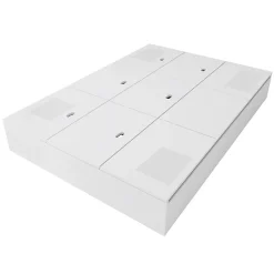 Okwish Lit avec Rangements 140x200 cm - Lit Double avec Tiroirs, Espace sous le Lit - MDF - Blanc - Sans Matelas New