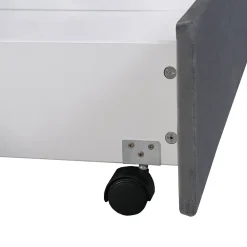 Okwish Lit avec Rangements 160x200, Lit Double Capitonné en Velours Gris avec 2 Tiroirs Online