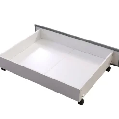 Okwish Lit avec Rangements 140x200, Lit Double Capitonné avec 2 Tiroirs, Velours Gris