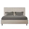 Ityhome Lit avec sommier rembourré 160x200 Agueda sable microfibre