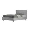 Ityhome Lit avec sommier 120x190, tête de lit droite en béton Demas