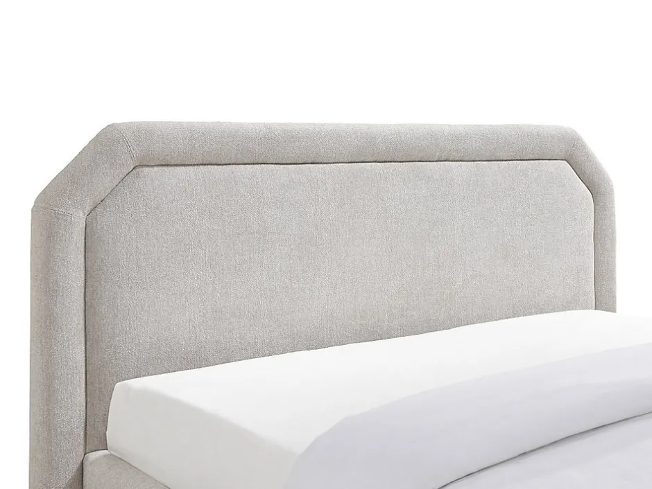 Vente-unique Lit avec tiroirs 180 x 200 cm - Tissu - Beige + Matelas - INASTO