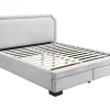 Vente-unique Lit avec tiroirs 140 x 190 cm - Tissu - Gris clair - INASTO