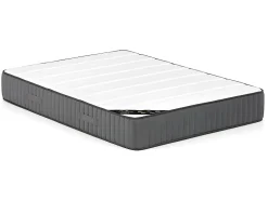 Vente-unique Lit avec tiroirs 140 x 190 cm - Tissu velours - Beige + Matelas - LEOPOLD
