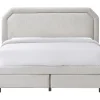 Vente-unique Lit avec tiroirs 180 x 200 cm - Tissu - Beige - INASTO Hot