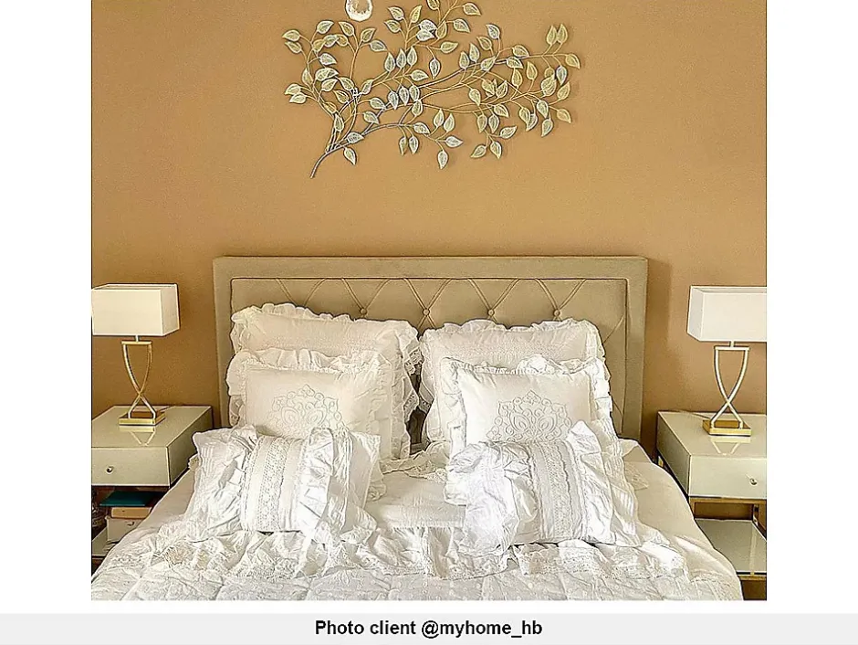 Vente-unique Lit avec tiroirs 140 x 190 cm - Tissu velours - Beige - LEOPOLD Online