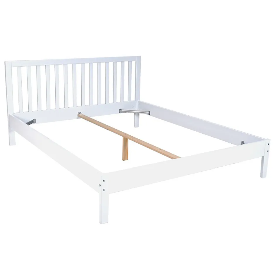Weber Industries Lit avec tête à barreaux PARKER 160 x 200 cm / Blanc Best