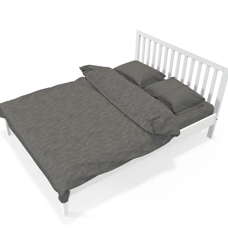 Weber Industries Lit avec tête à barreaux PARKER 160 x 200 cm / Blanc Best