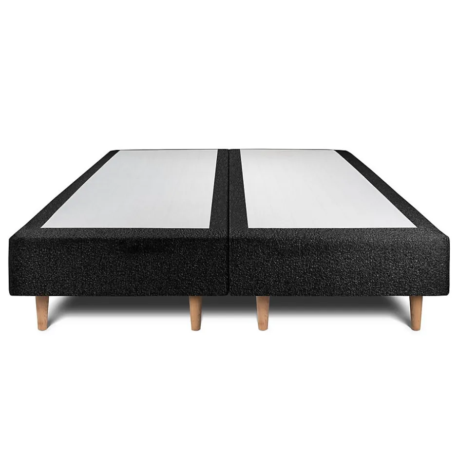 Sommeil De Plomb Lit avec tête de lit bouclette et sommier tapissier - Lit en bois massif Discount