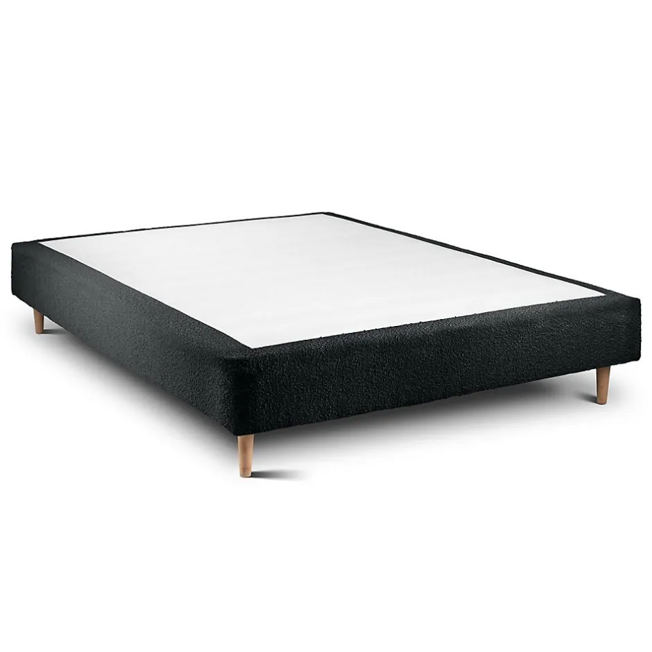 Sommeil De Plomb Lit avec tête de lit bouclette et sommier tapissier - Lit en bois massif