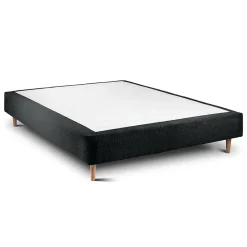 Sommeil De Plomb Lit avec tête de lit bouclette et sommier tapissier - Lit en bois massif Sale