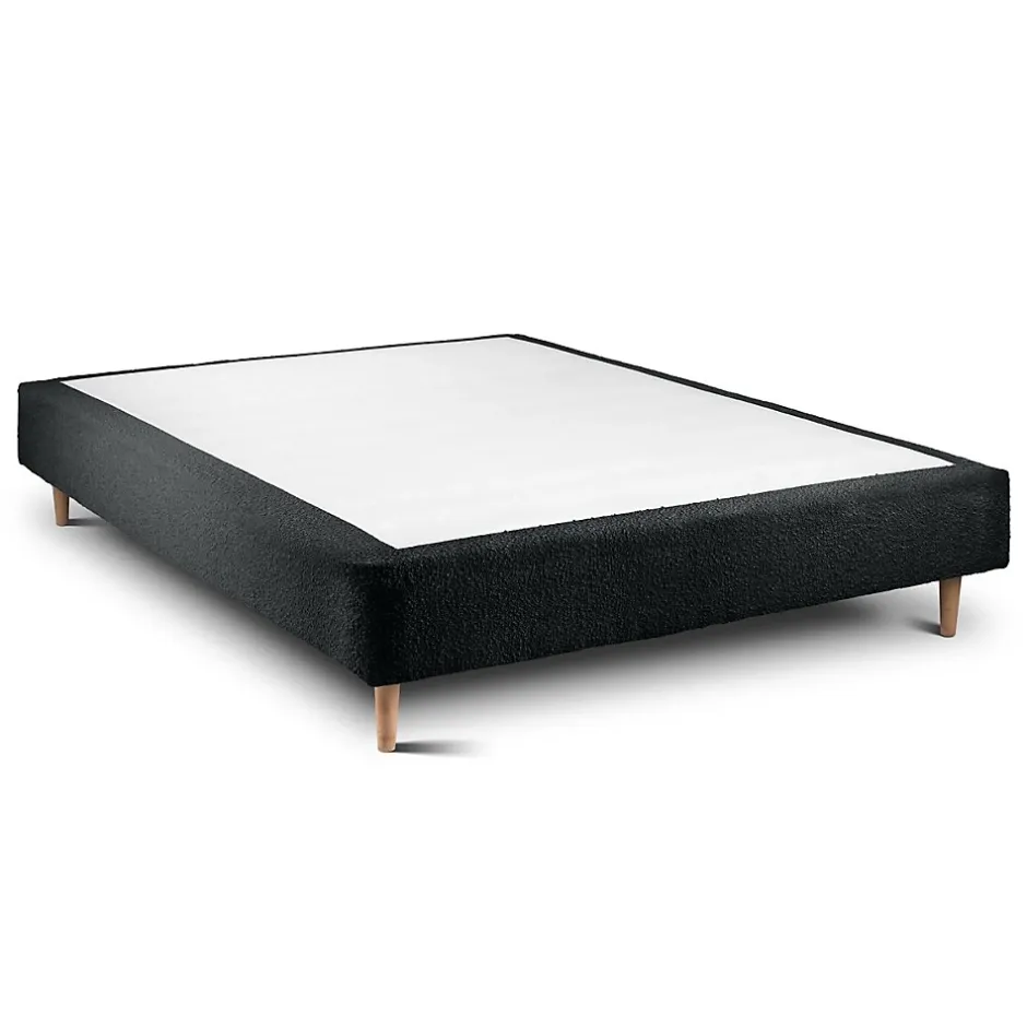 Sommeil De Plomb Lit avec tête de lit bouclette et sommier tapissier - Lit en bois massif Sale