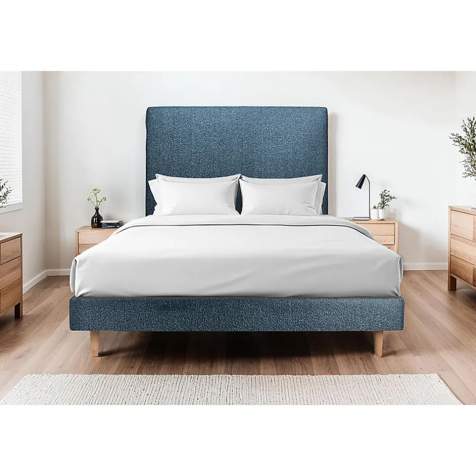Sommeil De Plomb Lit avec tête de lit bouclette et sommier tapissier - Lit en bois massif