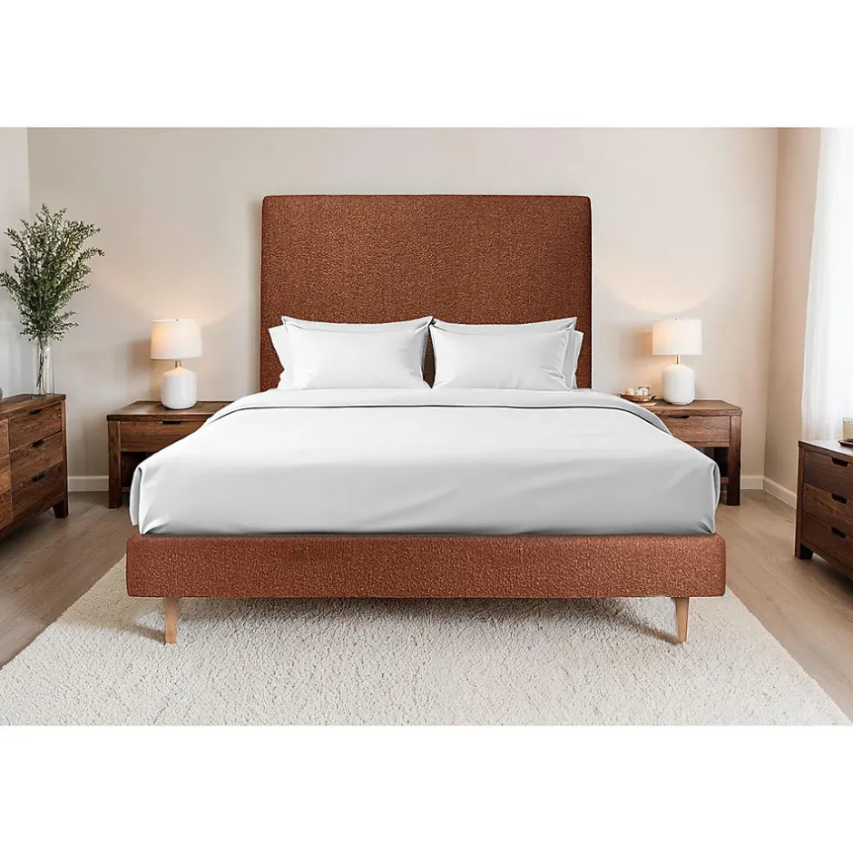 Sommeil De Plomb Lit avec tête de lit bouclette et sommier tapissier - Lit en bois massif Clearance