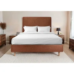 Sommeil De Plomb Lit avec tête de lit bouclette et sommier tapissier - Lit en bois massif