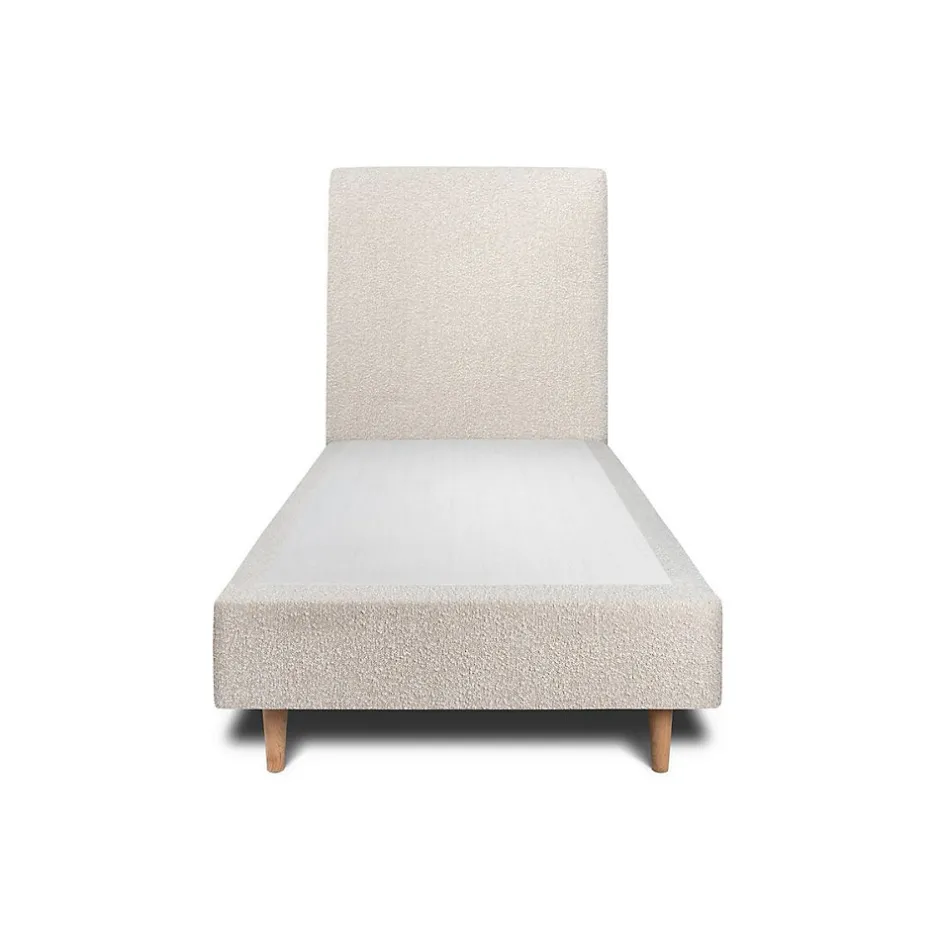 Sommeil De Plomb Lit avec tête de lit bouclette et sommier tapissier - Lit en bois massif Online