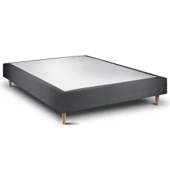 Sommeil De Plomb Lit avec tête de lit capitonnée velours et sommier - Lit en bois massif Outlet