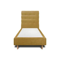 Sommeil De Plomb Lit avec tête de lit capitonnée tissu et sommier tapissier - Lit en bois massif