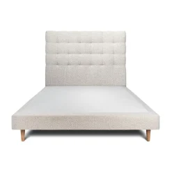 Sommeil De Plomb Lit avec tête de lit capitonnée et sommier tapissier - Lit en bois massif Clearance