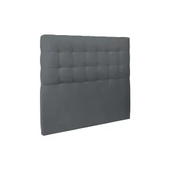 Sommeil De Plomb Lit avec tête de lit capitonnée velours et sommier kit - Lit en bois massif Discount
