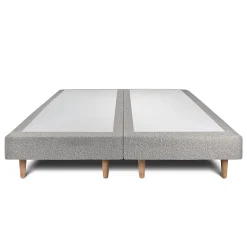 Sommeil De Plomb Lit avec tête de lit capitonnée et sommier tapissier - Lit en bois massif Sale