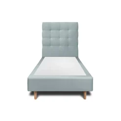 Sommeil De Plomb Lit avec tête de lit capitonnée velours et sommier - Lit en bois massif