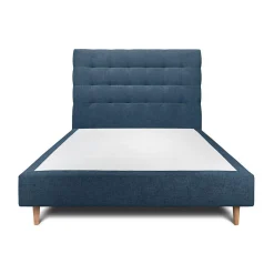 Sommeil De Plomb Lit avec tête de lit capitonnée tissu et sommier tapissier - Lit en bois massif