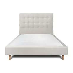 Sommeil De Plomb Lit avec tête de lit capitonnée velours et sommier - Lit en bois massif