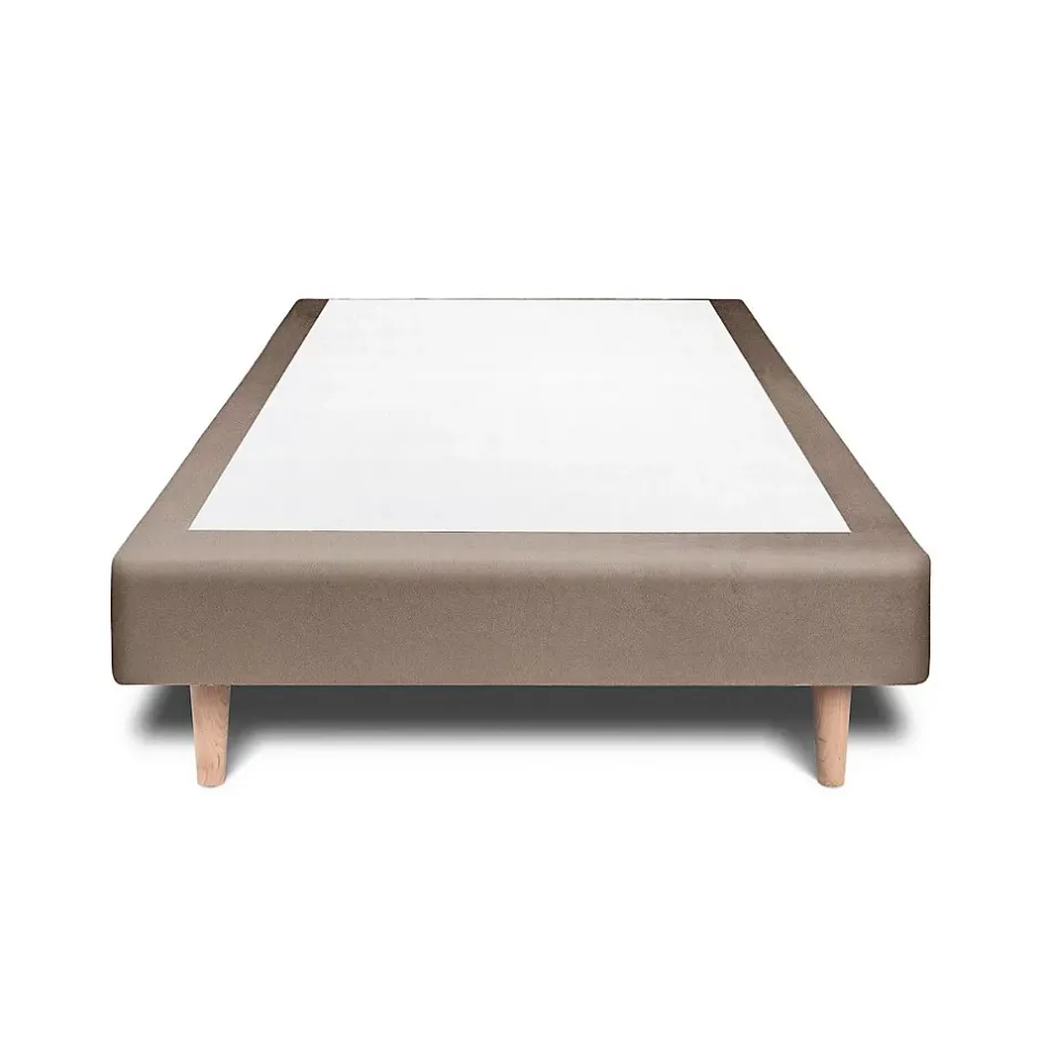 Sommeil De Plomb Lit avec tête de lit capitonnée velours et sommier - Lit en bois massif Online