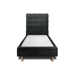 Sommeil De Plomb Lit avec tête de lit capitonnée et sommier tapissier - Lit en bois massif New