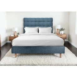 Sommeil De Plomb Lit avec tête de lit capitonnée et sommier tapissier - Lit en bois massif