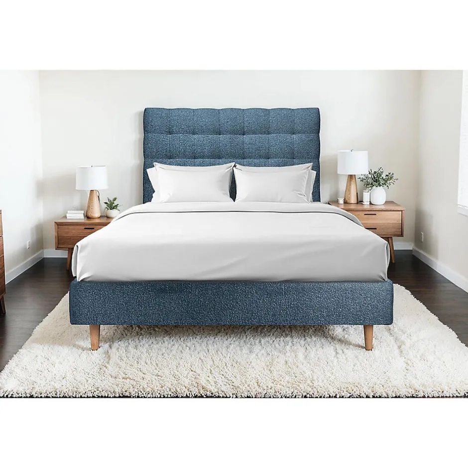 Sommeil De Plomb Lit avec tête de lit capitonnée et sommier tapissier - Lit en bois massif