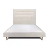 Sommeil De Plomb Lit avec tête de lit capitonnée tissu et sommier tapissier - Lit en bois massif Outlet