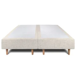 Sommeil De Plomb Lit avec tête de lit capitonnée tissu et sommier tapissier - Lit en bois massif Clearance