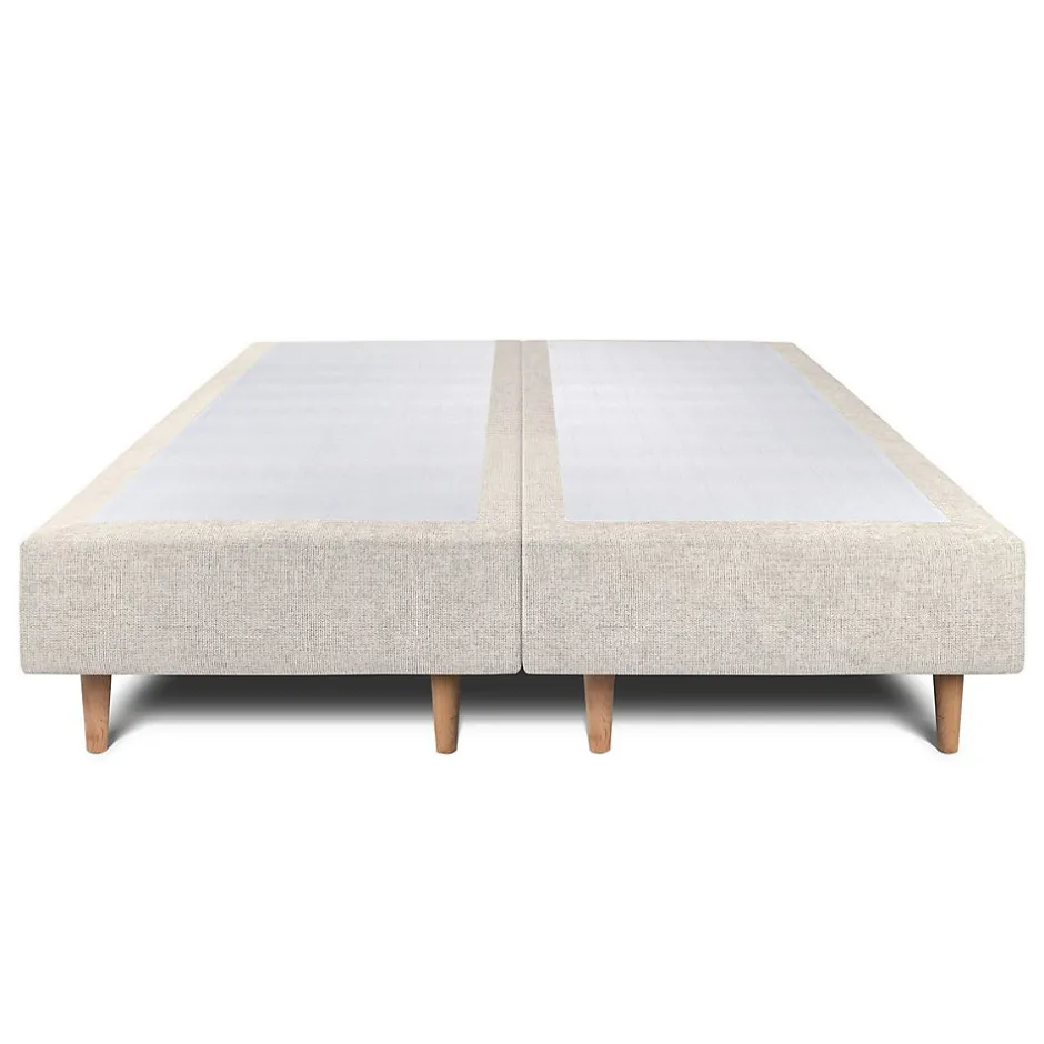 Sommeil De Plomb Lit avec tête de lit capitonnée tissu et sommier tapissier - Lit en bois massif Clearance