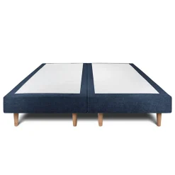 Sommeil De Plomb Lit avec tête de lit capitonnée tissu et sommier tapissier - Lit en bois massif