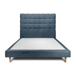 Sommeil De Plomb Lit avec tête de lit capitonnée et sommier tapissier - Lit en bois massif New