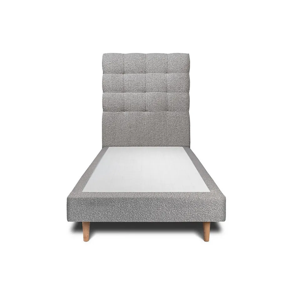 Sommeil De Plomb Lit avec tête de lit capitonnée et sommier tapissier - Lit en bois massif