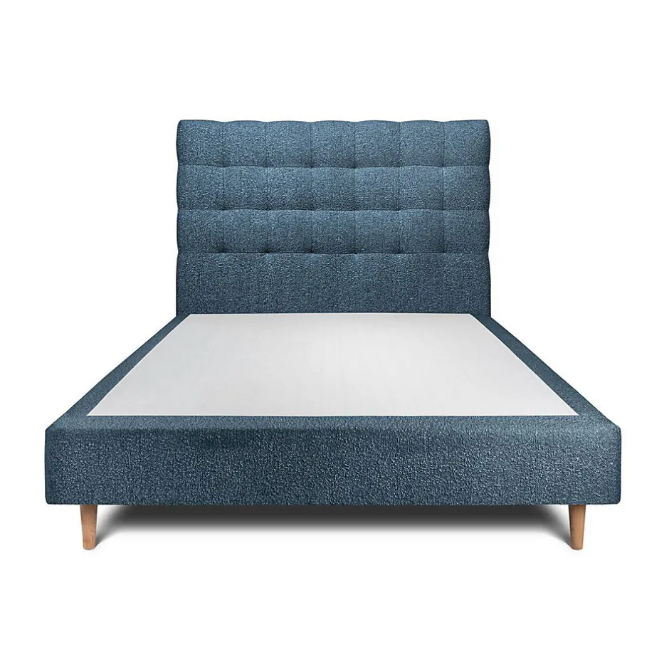 Sommeil De Plomb Lit avec tête de lit capitonnée et sommier tapissier - Lit en bois massif