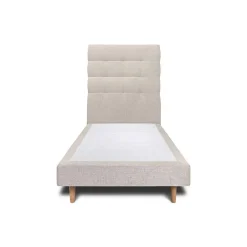 Sommeil De Plomb Lit avec tête de lit capitonnée tissu et sommier tapissier - Lit en bois massif Clearance