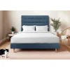 Sommeil De Plomb Lit avec tête de lit capitonnée tissu et sommier tapissier - Lit en bois massif Clearance