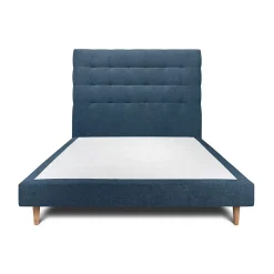 Sommeil De Plomb Lit avec tête de lit capitonnée tissu et sommier tapissier - Lit en bois massif Clearance