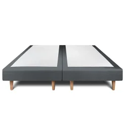 Sommeil De Plomb Lit avec tête de lit capitonnée velours et sommier - Lit en bois massif