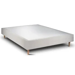 Sommeil De Plomb Lit avec tête de lit capitonnée velours et sommier - Lit en bois massif Sale